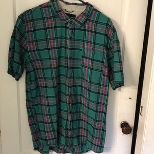 Short sleeve button down flannel shirt